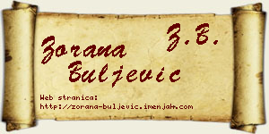 Zorana Buljević vizit kartica